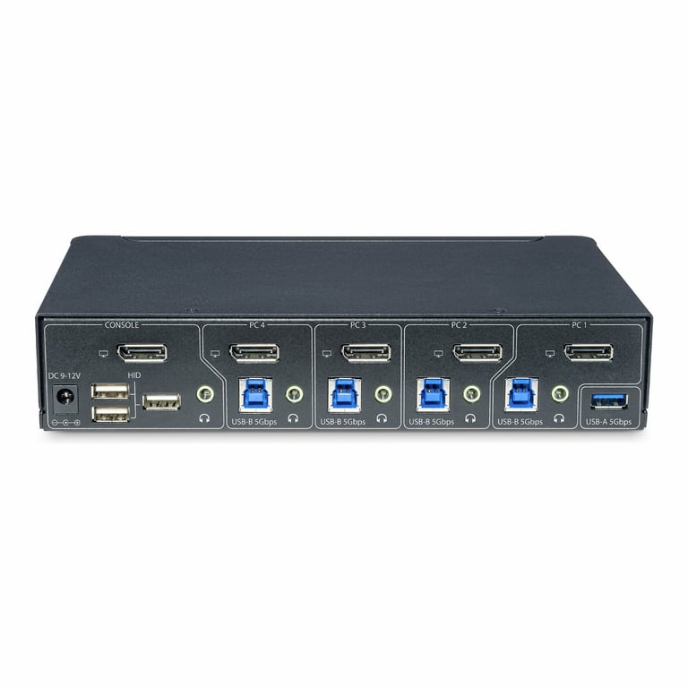 StarTech.com Switch KVM DisplayPort 4 Ports Moniteur Unique 4K 6x USB Commutateur écran clavier audioUSB 4 x KVM / audio / USB 1 utilisateur local de bureau Conformité TAA - vue 3
