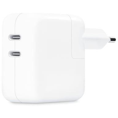 Apple ?Adaptateur secteur USB-C d'origine - Chargeur - Double connexion USB-C - 35W - Blanc