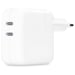 Apple ?Adaptateur secteur USB-C d'origine - Chargeur - Double connexion USB-C - 35W - Blanc