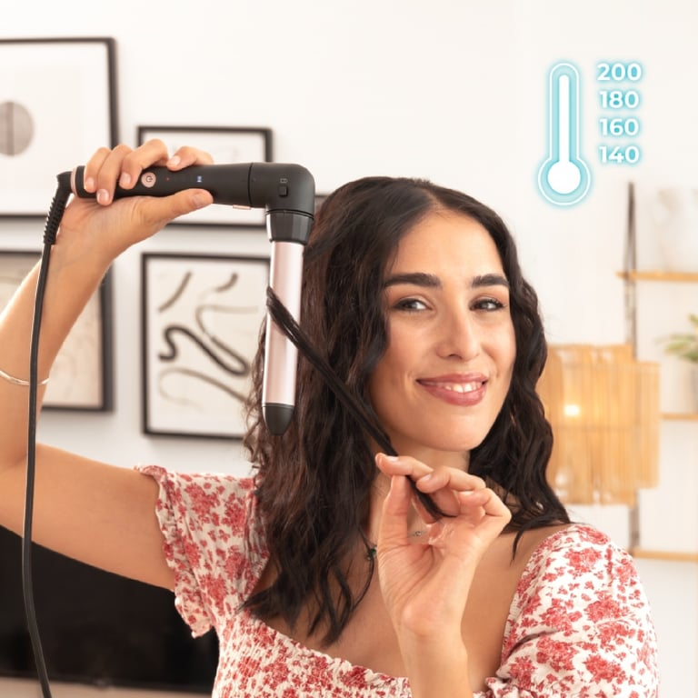 Cecotec Bigoudis manuels à câble SurfCare TwistWaves. Rizador de 25 mm avec un codo de 90 degrés guante thermique - vue 4