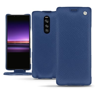 Housse cuir Sony Xperia 1 -  - Bleu - Cuir saffiano