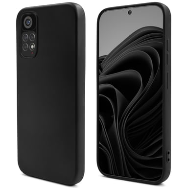 Moozy Lifestyle. Coque en silicone pour Xiaomi Redmi Note 11 Pro 5G et 4G, noir - Housse légère en silicone liquide avec finition mate et doublure en microfibre douce, coque en silicone de qualité supérieure