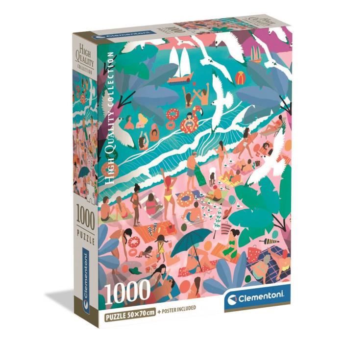 Puzzle Compact 1000 pièces : Dimanche à la Plage Clementoni Puzzles - vue 9