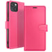 Zanaé Funda tipo cartera para iPhone 13 con soporte y lengüeta magnética Fucsia
