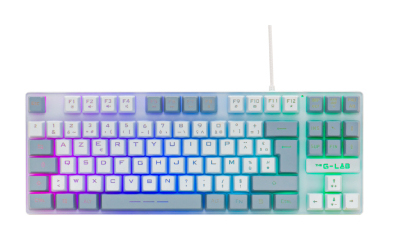 The G-Lab KEYZ-CAE-TKL-WG/FR clavier Gaming USB AZERTY Français Gris, Blanc - Neuf