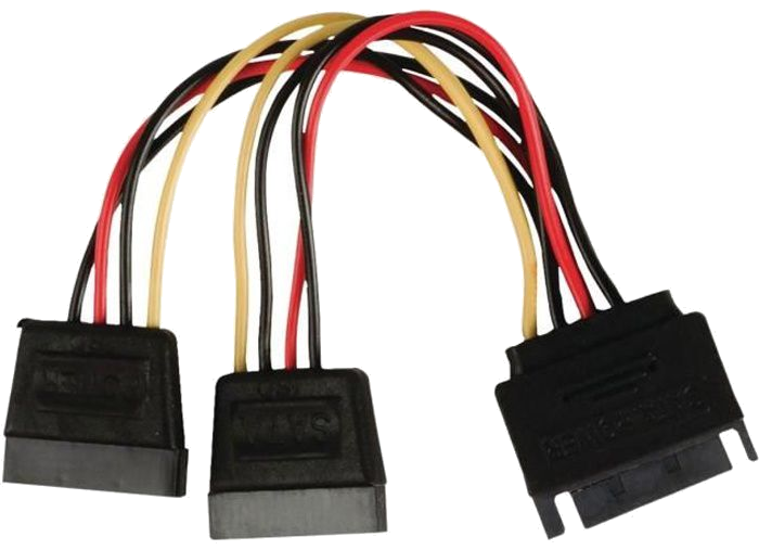 NEDIS Internal Power Cable - SATA 15-pin Male - 2x SATA 15-pin Female - 0.15 m - Various