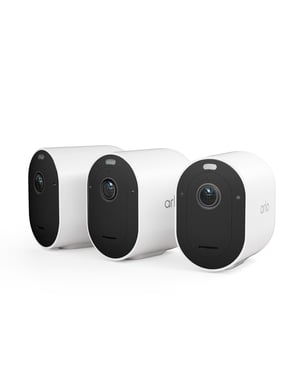 Arlo Caméra de surveillance sans fil Pro 5 2K Spotlight, pack de 3 blanc