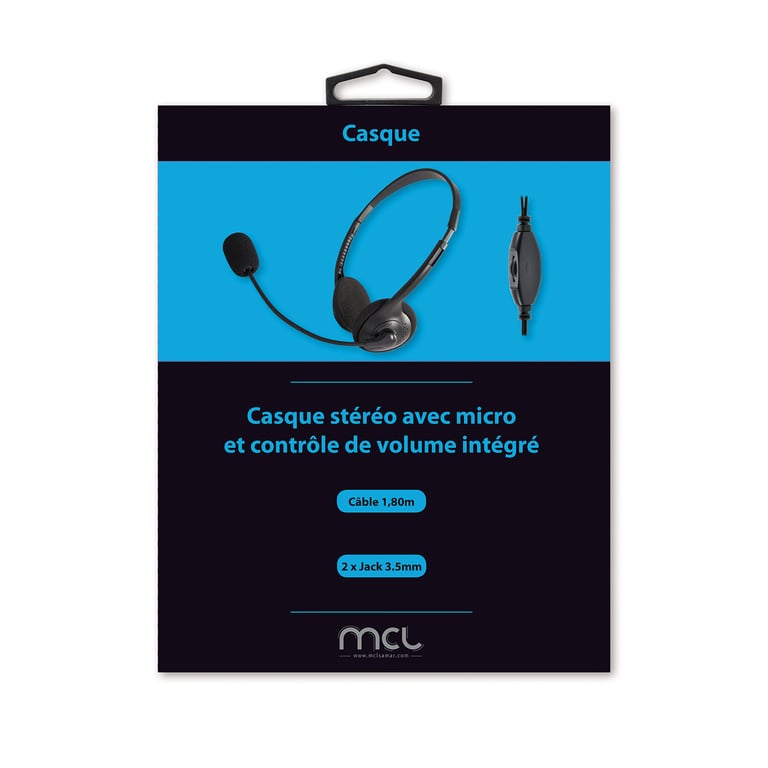 Casque stéréo avec micro MCL Contrôle volume intégré - vue 3