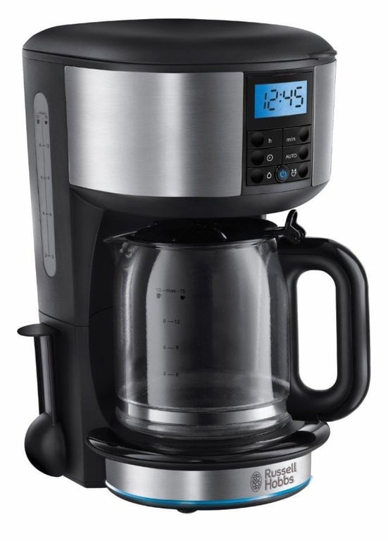 Russell Hobbs Cafetière Buckingham Technologie de douchette avancée 1.25 programmable 24h écran LCD 1 fonction détartrage acier brossé 20680 - vue 2