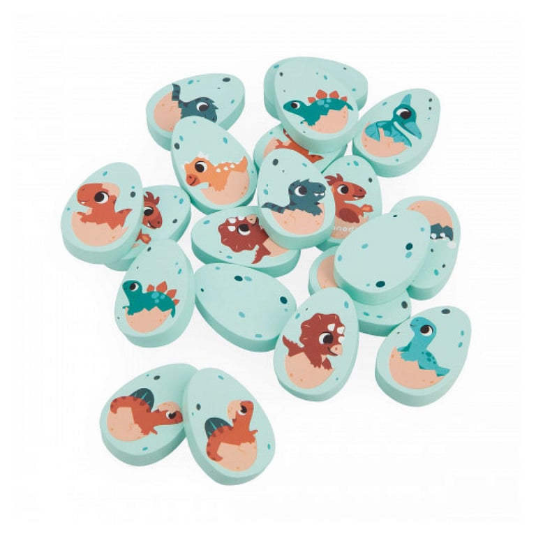 Jeu de mémoire Dino en bois pour enfants à partir de 2 ans - Neuf