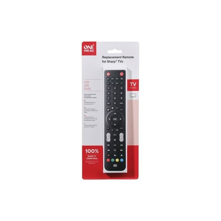 Télécommande universelle ONE FOR ALL URC1921 Compatible avec TV Sharp Design élégant Couleur - vue 3