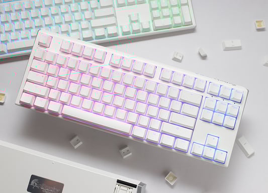 Ducky One 3 Classic Pure White TKL Gaming Tastatur RGB LED - MX-Brown teclado Juego USB Alemán Blanco