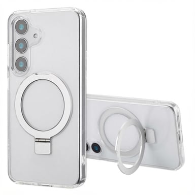 Accezz Coque Ring Stand avec MagSafe pour Samsung Galaxy S25 - Transparent