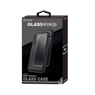 Funda de cristal Glasskin Contorno Transparente Negro: Apple Iphone X/Xs