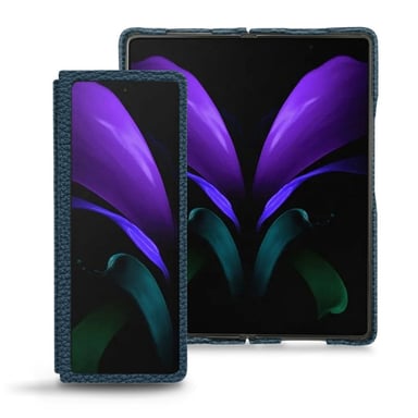 Coque cuir Samsung Galaxy Z Fold2 -  - Bleu - Cuir grainé