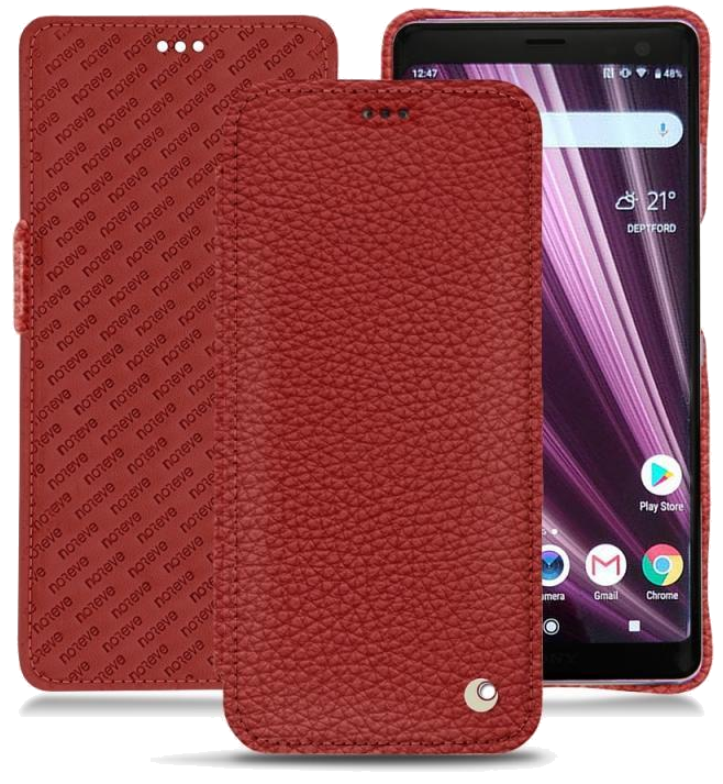 Housse cuir Sony Xperia XZ3 - Rabat horizontalRouge