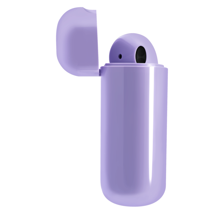 Auriculares inalámbricos de botón Sonik Lite con estuche de carga, Violeta pastel