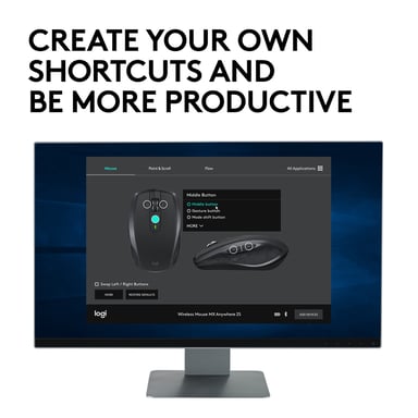 Logitech MX Anywhere 2S Mouse mobile senza fili per mano destra RF senza fili + Bluetooth 4000 DPI