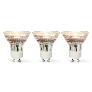 Nedis Pack de 3 Bombillas LED GU10 Spots 4,5W 345lm 2700K IPX2 Vintage Blanco