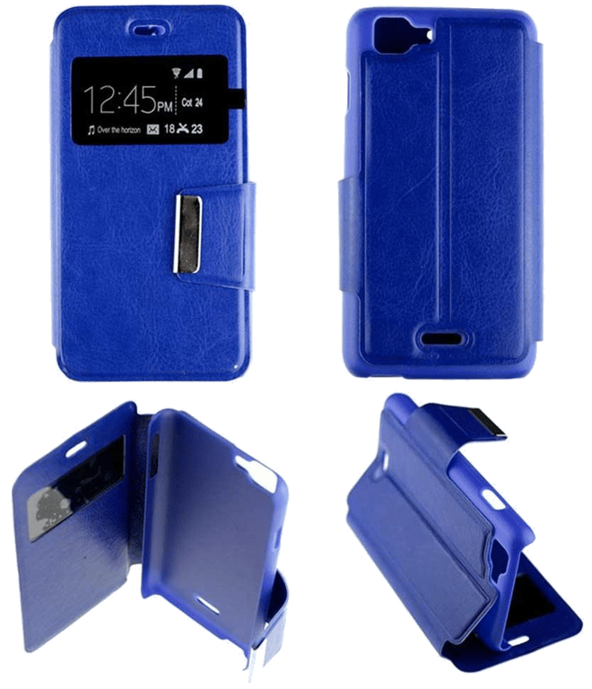 Etui Folio compatible Bleu Wiko Kite