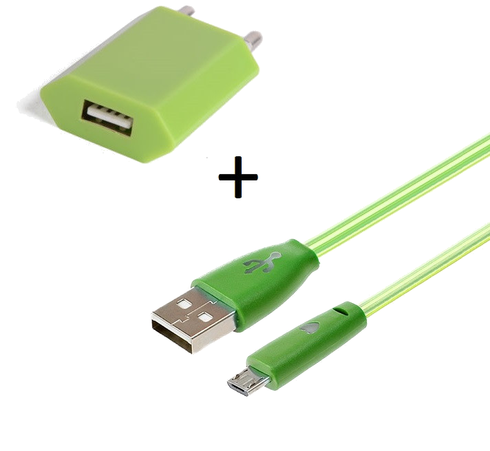 Pack Chargeur pour Manette Playstation 4 PS4 Smartphone Micro USB (Cable Smiley LED + Prise Secteur