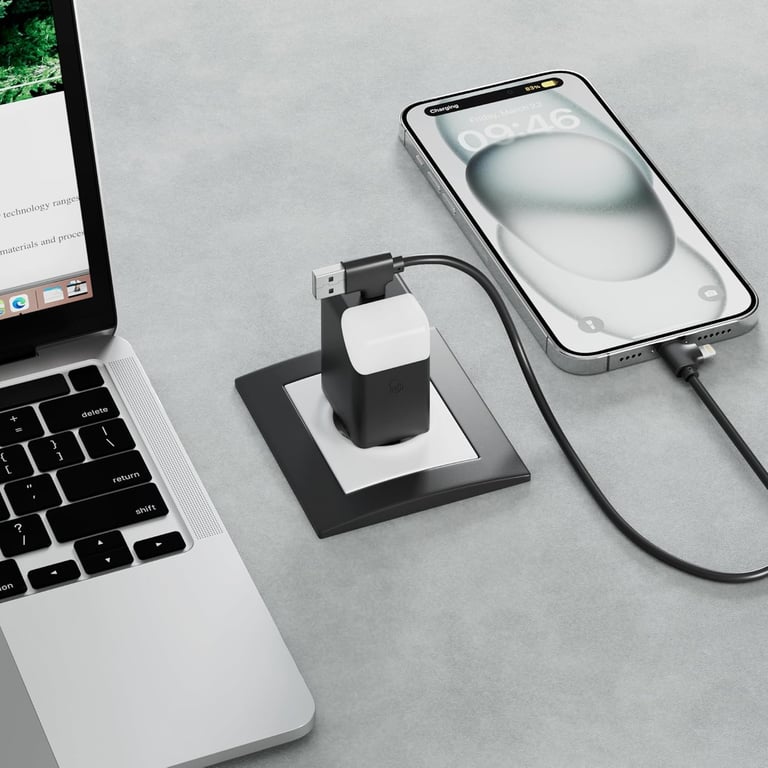Adaptateur Secteur Double Ports Charge Rapide Port USB et USB C Idéal pour Charger Téléphones Tablette Ordinateur avec Lumière Tactile on Off Xoopar Ice G Neuf - vue 5