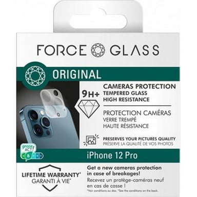 Protège Caméras iPhone 12 Pro Original Verre trempé + Garantie à vie - Certifié GRS Force Glass