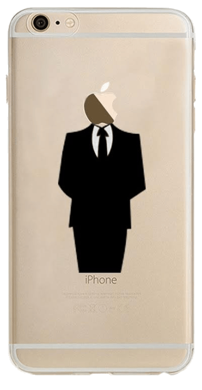 Coque Silicone IPHONE 6/6S PLUS (+) Costume Fun APPLE Homme D'affaire Classe 007 Pomme Transparente