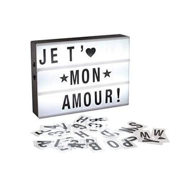 LIVOO Technology TEA179 Boîte lumineuse à Message Transparent/Noir