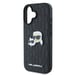 Custodia Karl Lagerfeld per iPhone 16 6.1'' nero Custodia rigida Monogramma Karl&Choupette Head Pin