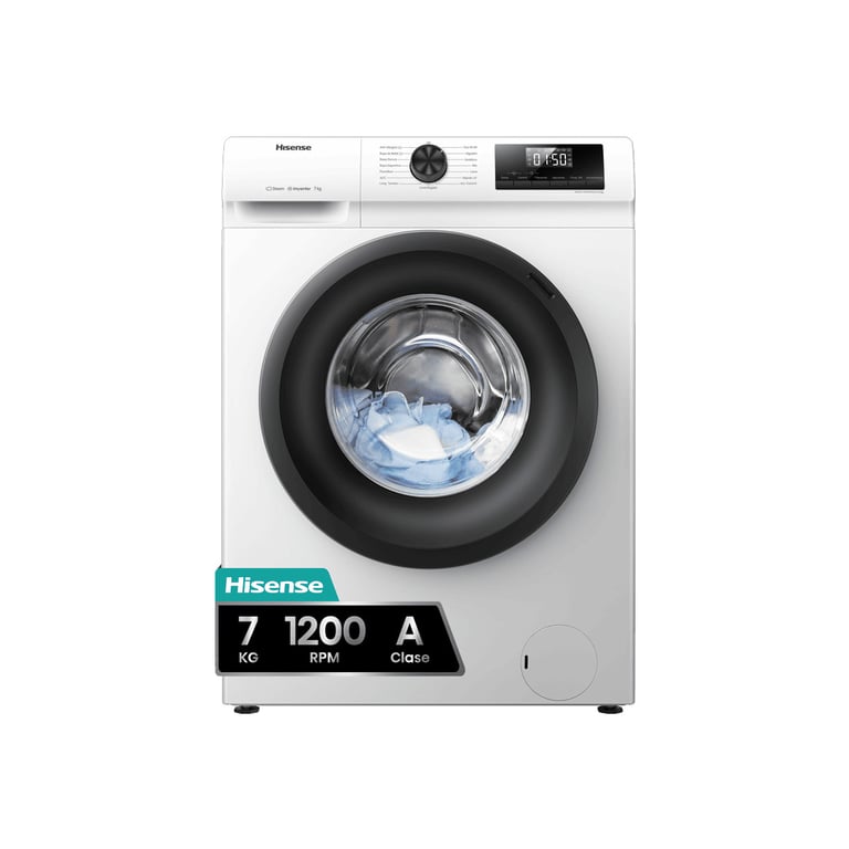 Hisense WFQP701219VM machine à laver Charge avant 7 kg 1200 trmin Neuf