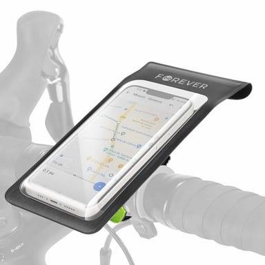 Forever Soporte Giratorio de Bicicleta para Smartphone Impermeable con Sujeción al Manillar Negro