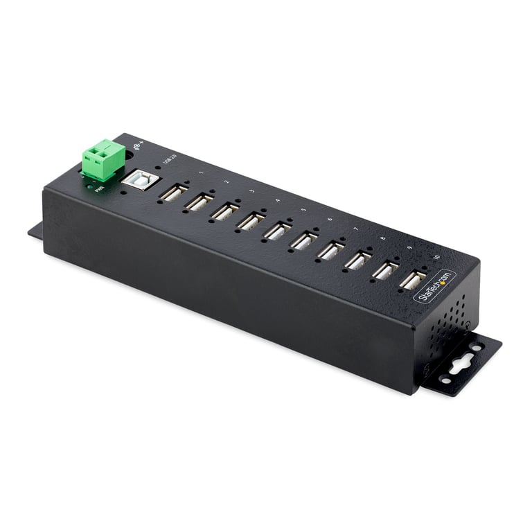 StarTech.com Hub USB 2.0 10 ports Industriel Hub USB Robuste avec Protection ESD Niveau 4 Hub USB A Montable sur MurBureau Hub d'Extension USB avec ports Verrouillables Hub USB Type A Concentrateur USB Neuf