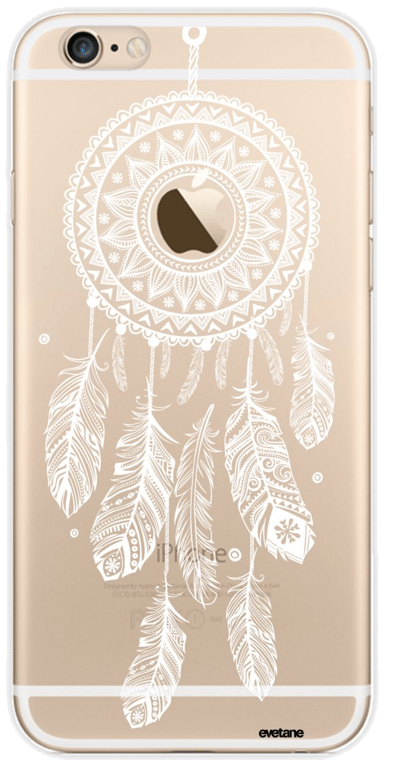 Evetane Coque Apple iPhone 6l6S silicone transparente Motif Attrape reve blanc ultra resistant