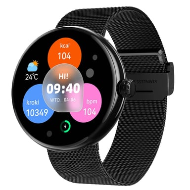 Smartwatch donna elegante monitoraggio salute con chiamate Bluetooth