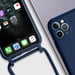 Coque Cordon pour iPhone 11 Pro Max Semi-rigide Lanière Tour du Cou 80cm Bleu