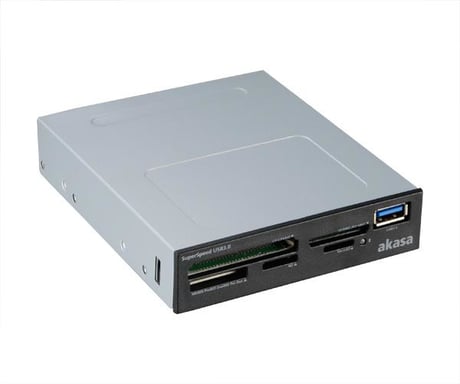 Akasa AK-ICR-27 lecteur de carte mémoire USB 3.2 Gen 1 (3.1 Gen 1) Interne Noir, Gris - Neuf