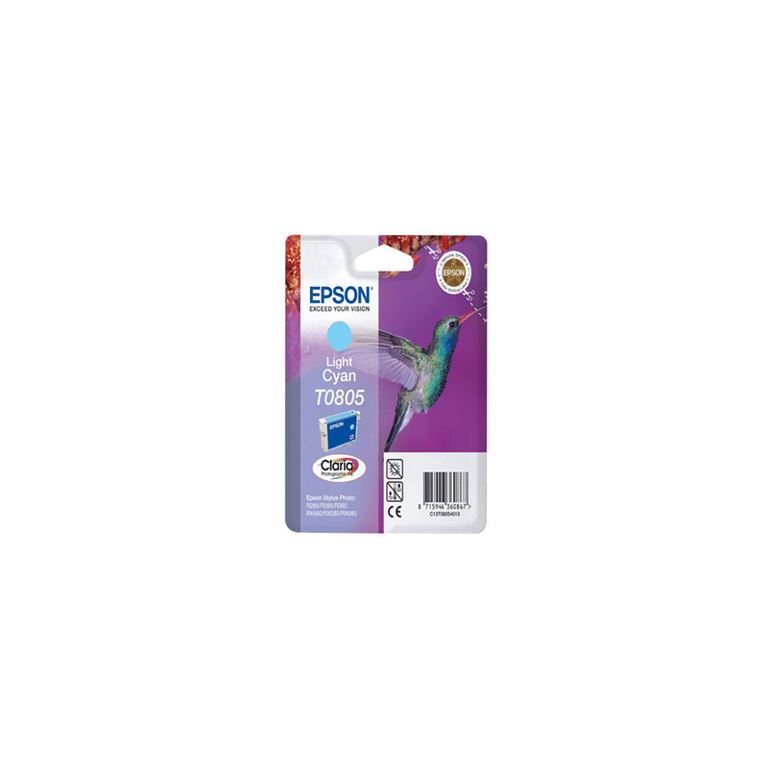 Cartouche d'encre Epson Colibri Light Cyan Claria Pigment Original C13T08054021 pour imprimantes jet d'encre Epson Stylus Photo PX830FWD Cyan clair - Neuf