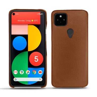 Coque cuir Google Pixel 5 -  - Marron - Cuir lisse