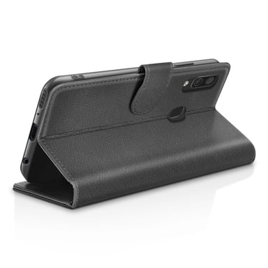 Étui Portefeuille pour Samsung A40 Support et Languette Magnétique Noir