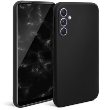 Moozy Minimalist Series Coque en Silicone pour Samsung A54 5G, Noir - Finition Mate, Housse de Protection légère en TPU Souple et Mince avec Surface mate