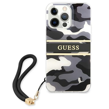 Étui Guess Camo Strap pour iPhone 13 Pro Max, noir