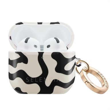 Selencia Coque Vivid pour Apple AirPods 4 - Art Wave Black
