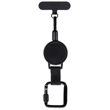 imoshion Câble rétractable avec mousqueton et pad pour téléphone - Noir