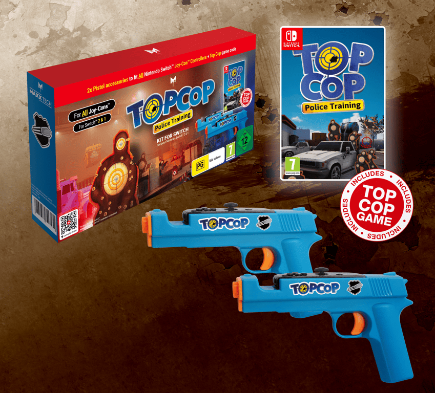 Top Cop Police Training Game & Gun Kit Nintendo Switch 1 & 2 Neuf