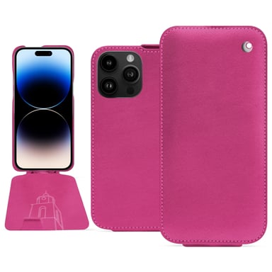 Housse cuir Apple iPhone 15 Pro Max -  - Rose - Cuir lisse premium