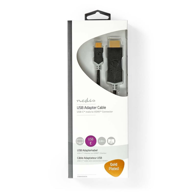 Nedis CCBW64652AT02 câble vidéo et adaptateur 0 2 USB Type C HDMI Neuf - vue 3