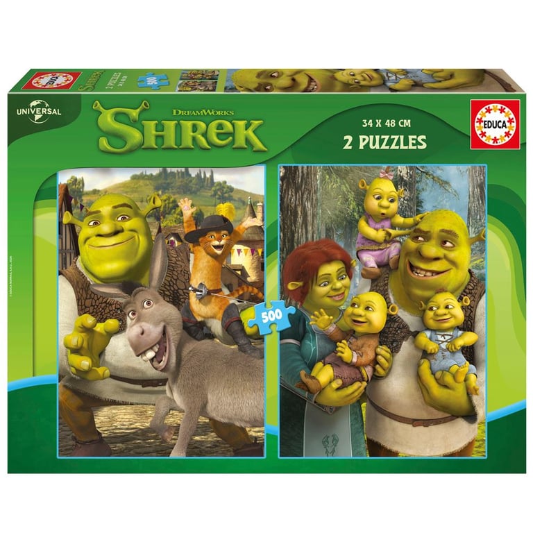 Set de 2 puzzles 500 pièces Educa DreamWorks Shrek - vue 1