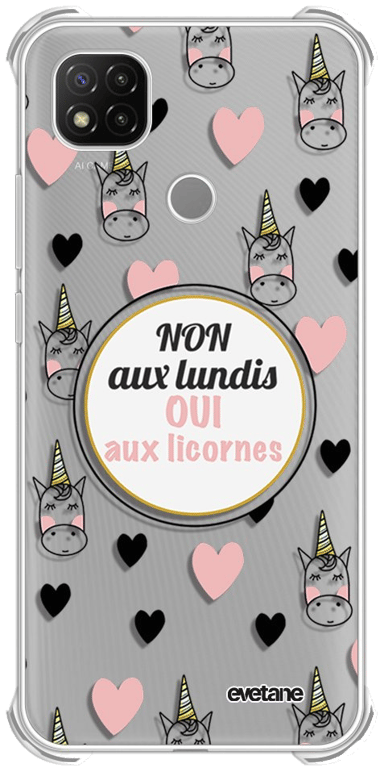 Evetane Coque Xiaomi Redmi 9C anti-choc souple angles renforcés transparente Motif Oui aux licornes