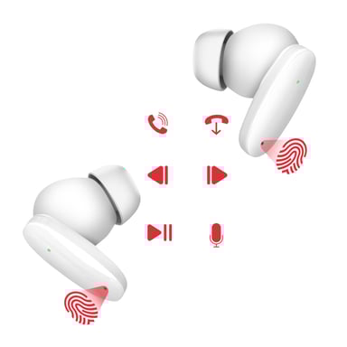 Swissten Auriculares TWS Bluetooth 5.3 música y llamadas 230mAh USB-C Blanco